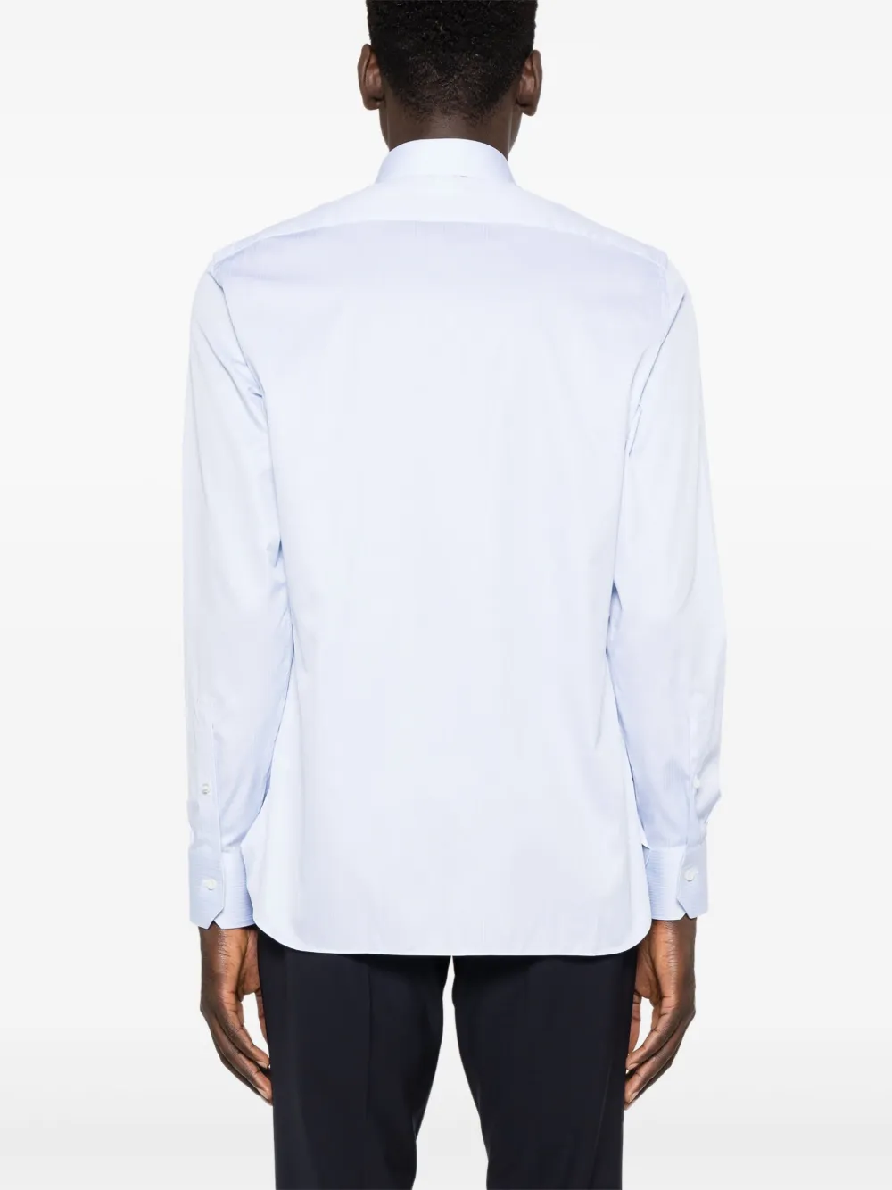 Zegna Gestreept overhemd Blauw