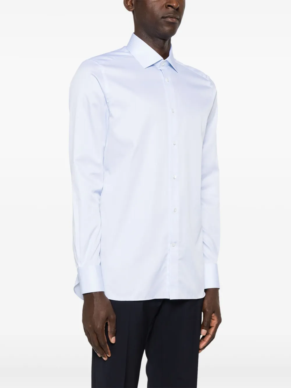 Zegna Gestreept overhemd Blauw