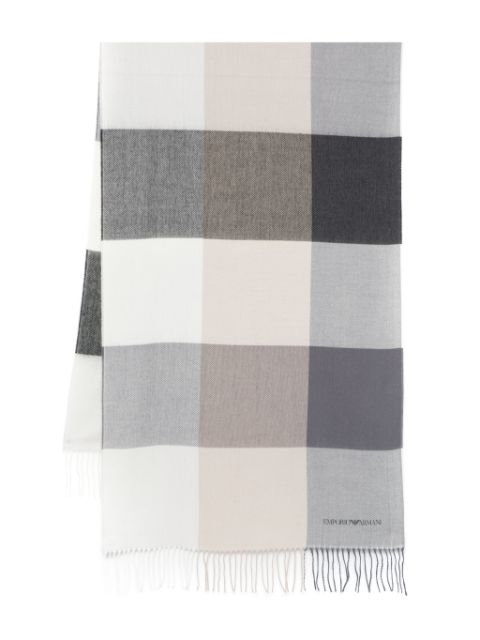 Emporio Armani check-pattern scarf