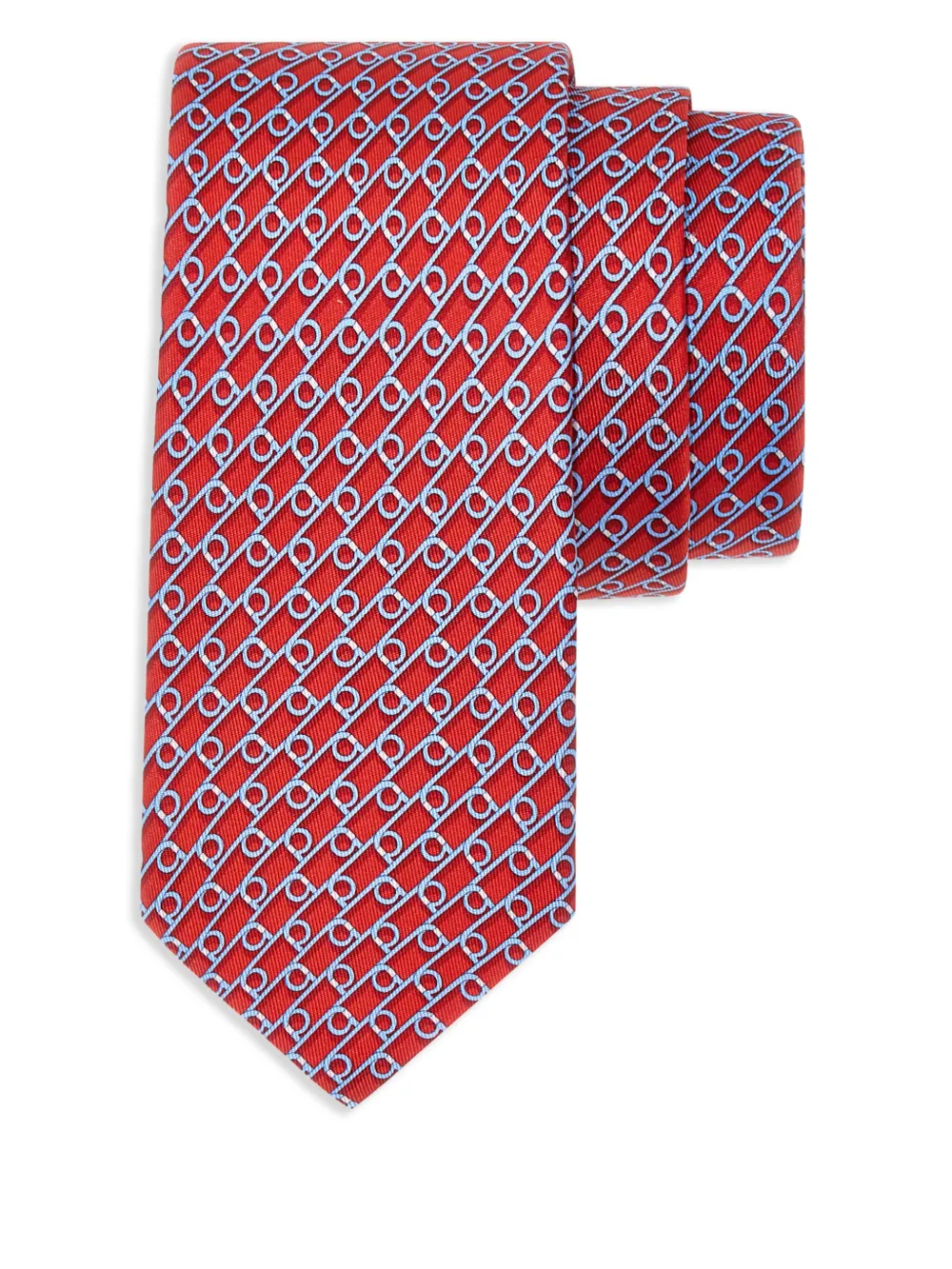Ferragamo Zijden stropdas met Gancini-print Rood