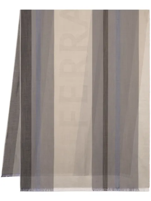 Ferragamo Cachecol listrado com franjas