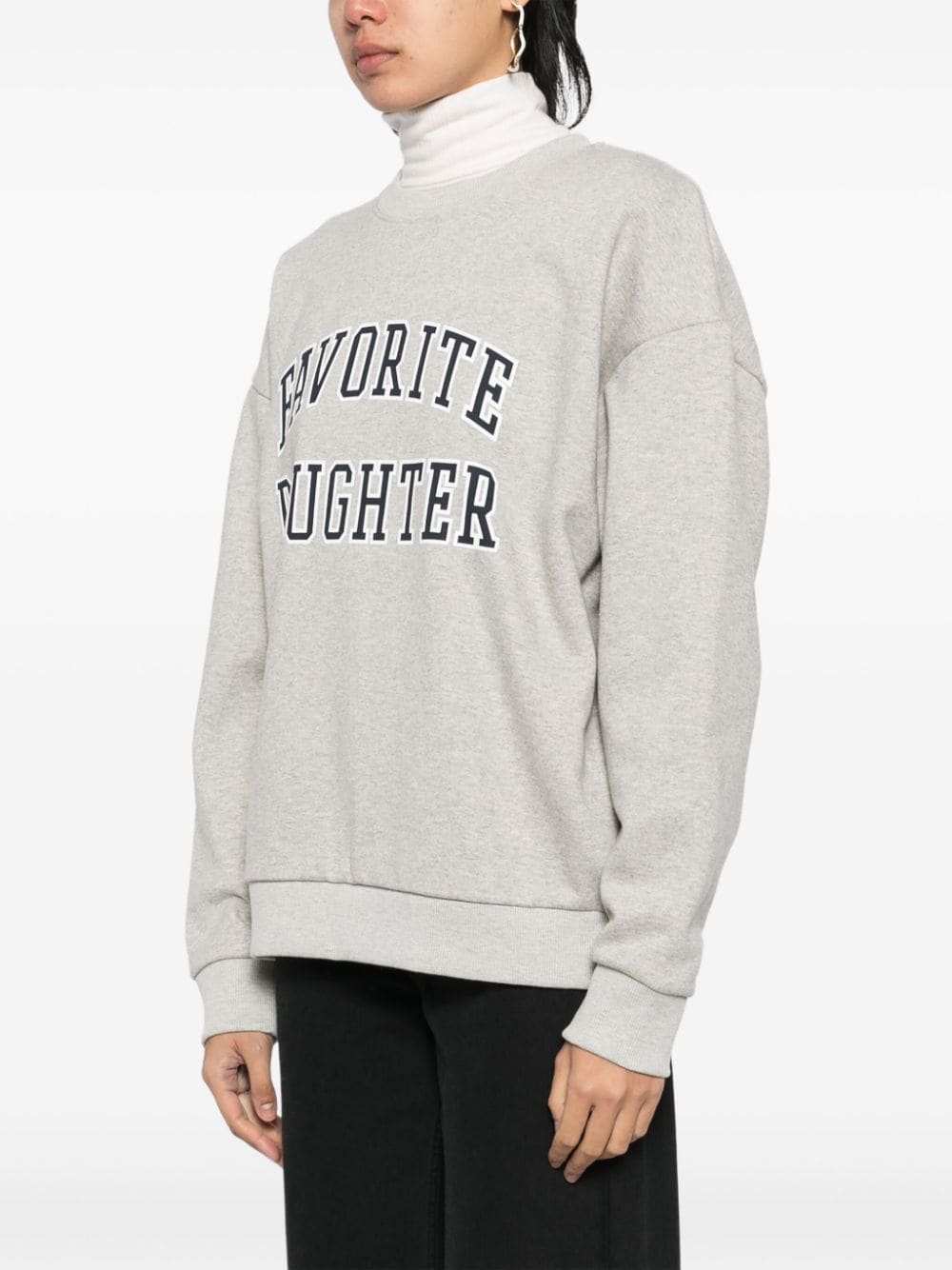 Shop Favorite Daughter Logo Print Sweatshirt In Grey