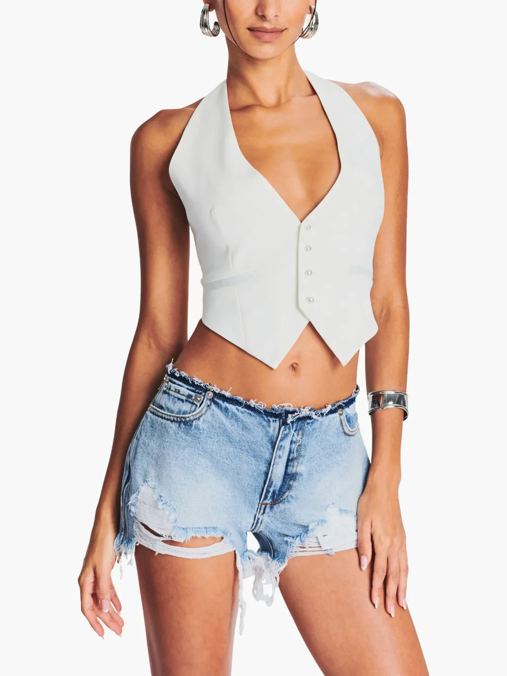 Retroféte Florence Vest In White