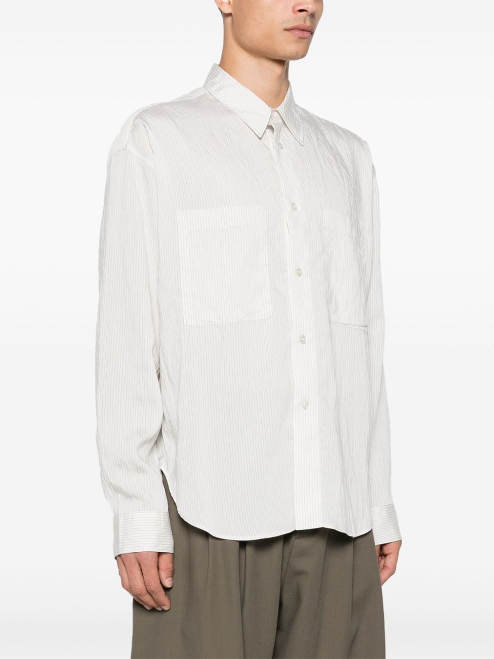 Shop Studio Nicholson Striped Shirt In White