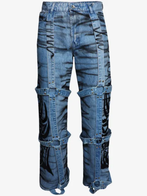 Who Decides War jean Winged Logo Bondage