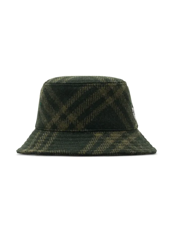 ハット BURBERRY Hats Women Fabric Green/Sage Burberry Check Bucket Hat | Green | FARFETCH