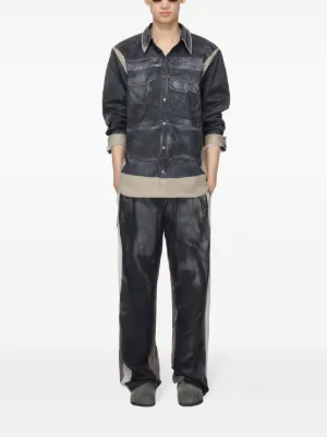 DIESEL レザークロップドジャケット異素材　星柄　シャツジャケット Diesel シャツジャケット メンズ通販 - FARFETCH