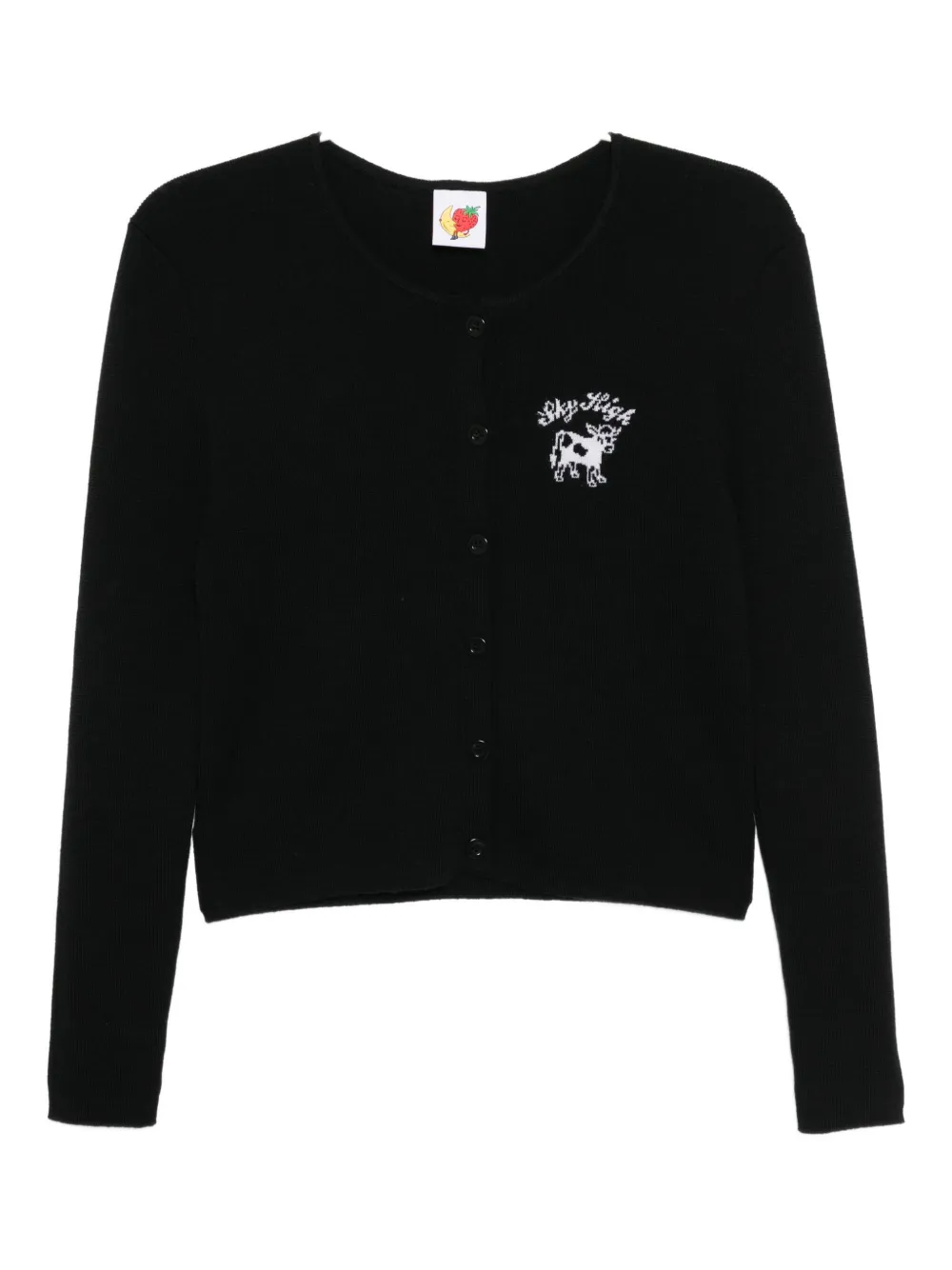 Sky High Farm Intarsia-knit Logo Cardigan In Black