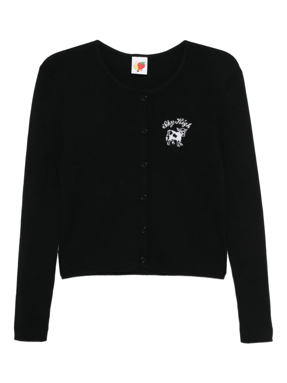 Sky High Farm intarsia-knit logo cardigan | Black | Image 1