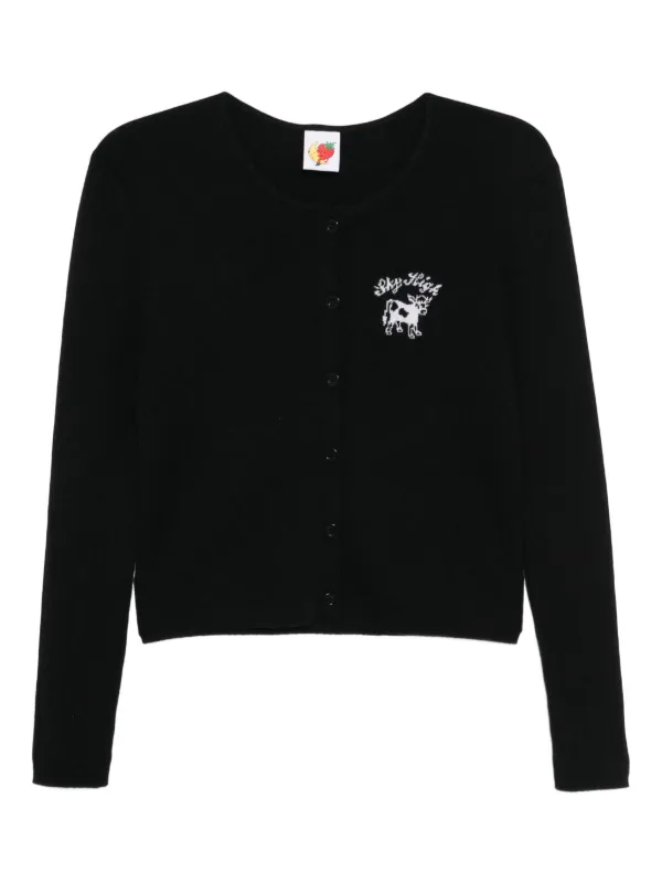 Sky High Farm ロゴインターシャ カーディガン | ブラック | FARFETCH JP