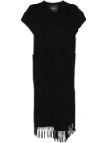 Goen.J double-faced fringed dress - Black