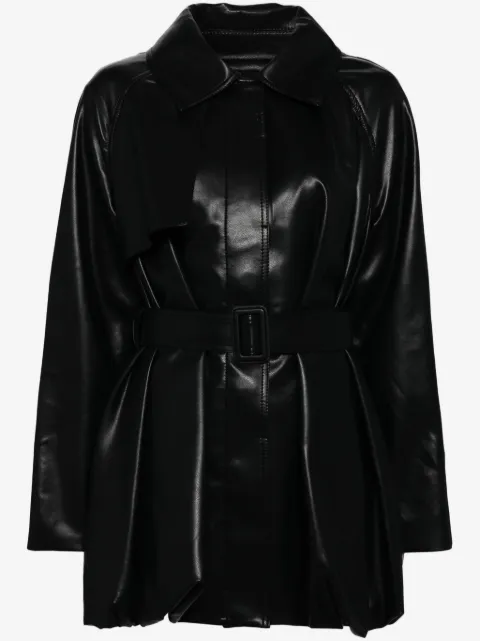 Goen.J leather trench jacket