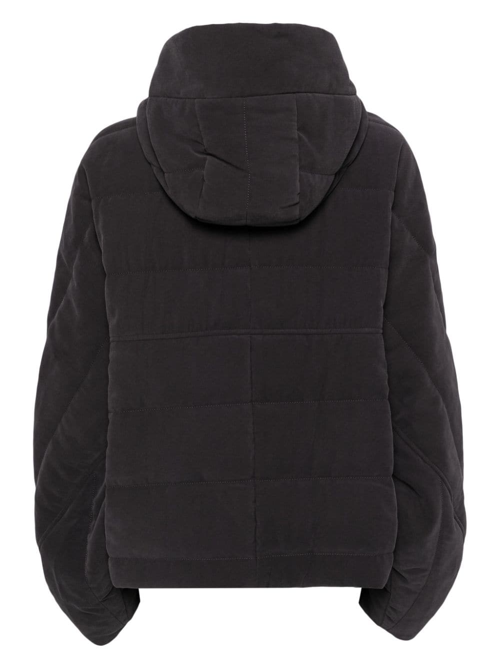 Shop Goen J Quilted Hooded Jacket In Grey