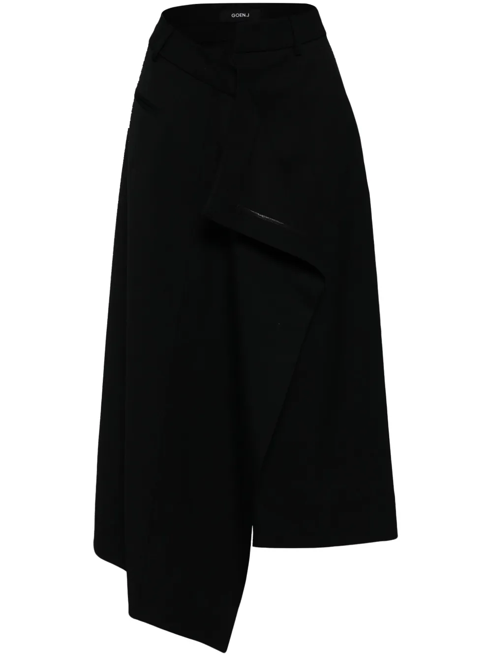 Goen.J jupe drapée à design asymétrique | noir | Image 1