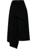 Goen.J asymmetric draped midi skirt - Black