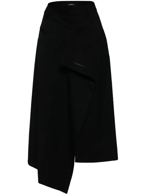 Goen.J asymmetric draped midi skirt