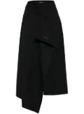 Goen.J asymmetric draped midi skirt - Black