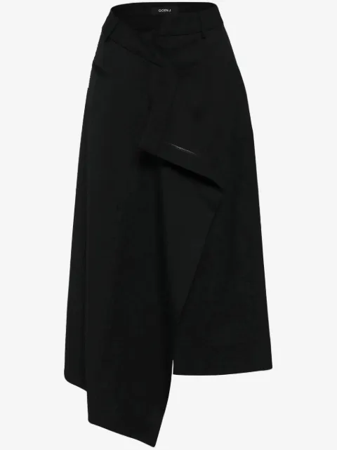 Goen.J asymmetric draped midi skirt