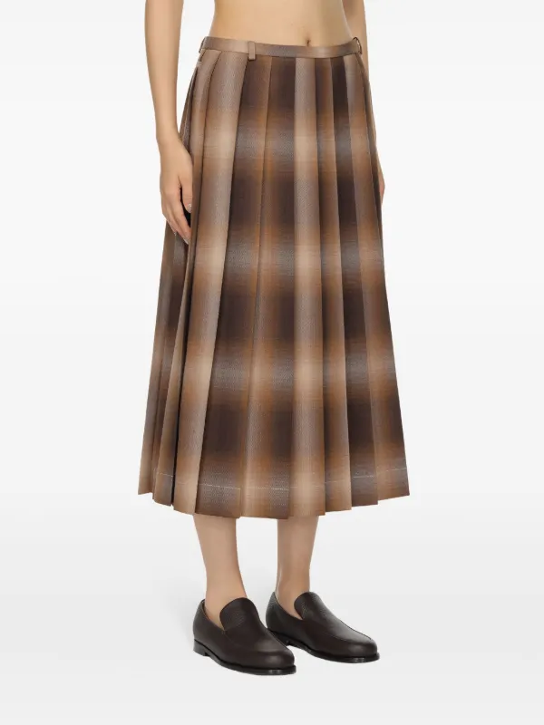 スカート LOW CLASSIC : 24FW / CHECK PLEATED SKIRT (BROWN) 25061942_55182508_1000.jpg