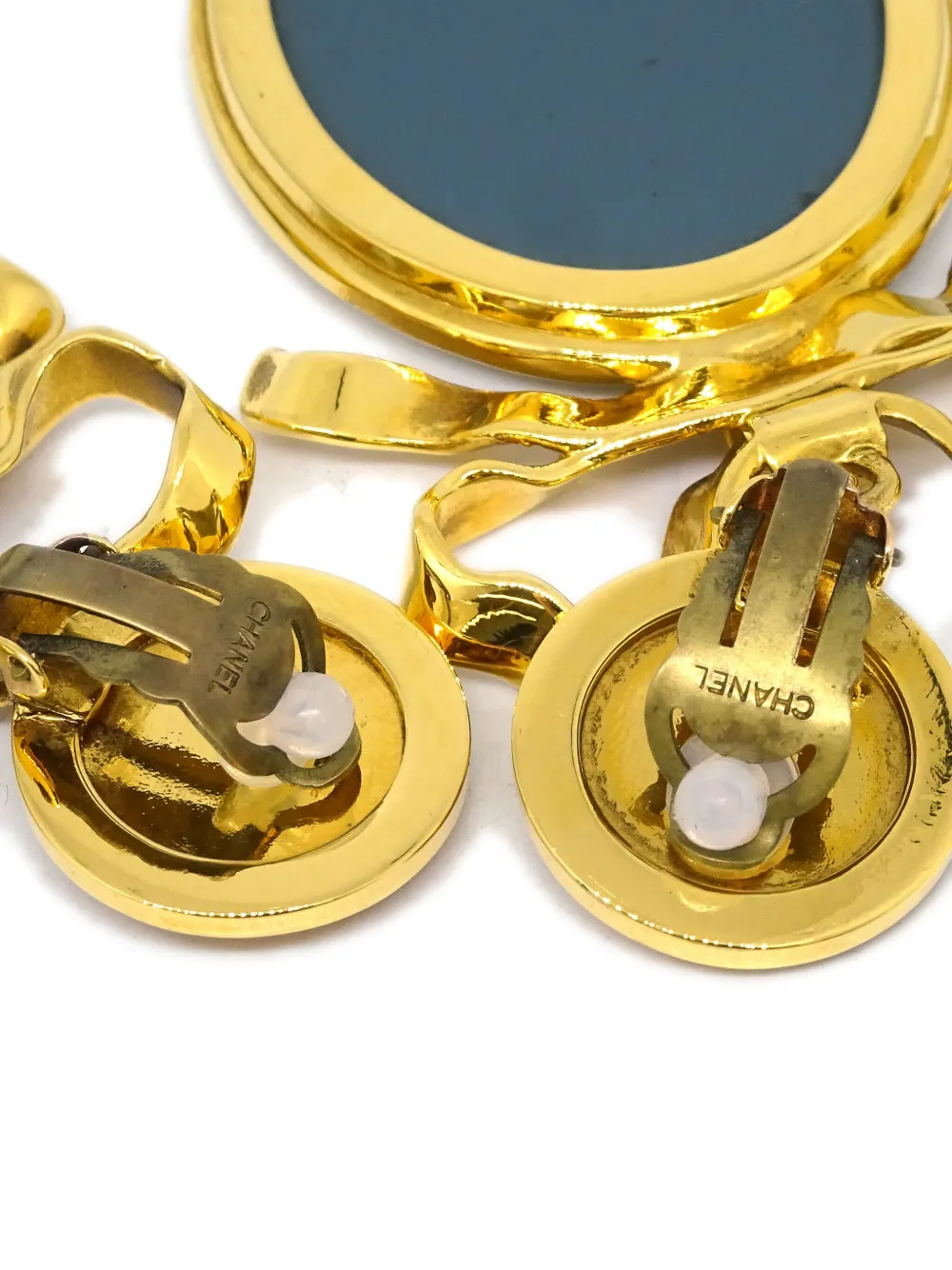 Pre-owned Chanel 1990-2000 Gold-plated Mirror Earrings
