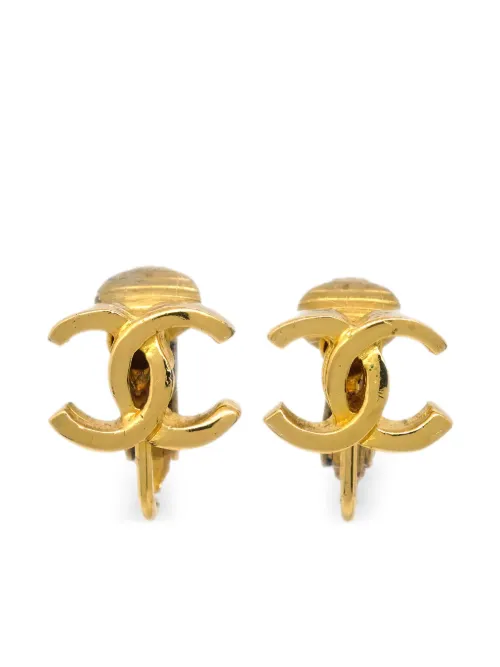 Boucles d'oreilles à clip CC (années 1990-2000) - CHANEL Pre-Owned - Modalova