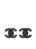 CHANEL Pre-Owned 2002 CC rhinestone clip-on earrings - Gold