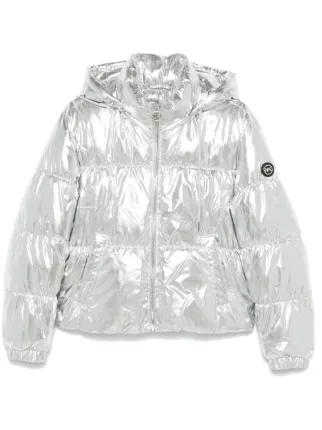 Michael Michael Kors Metallic Puffer Jacket | Silver | FARFETCH