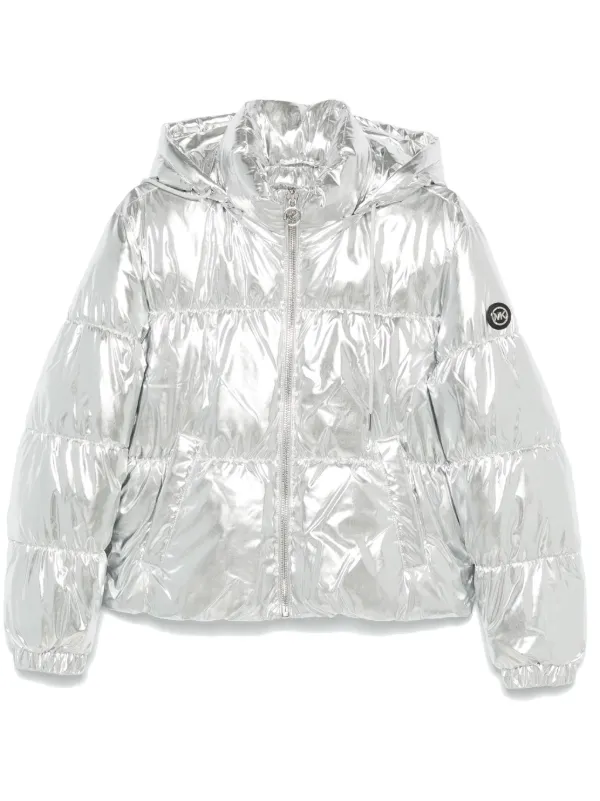 Michael kors jacket silver on sale