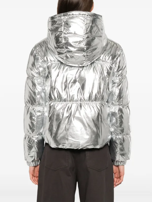 Michael Michael Kors Metallic Puffer Jacket Silver FARFETCH UK