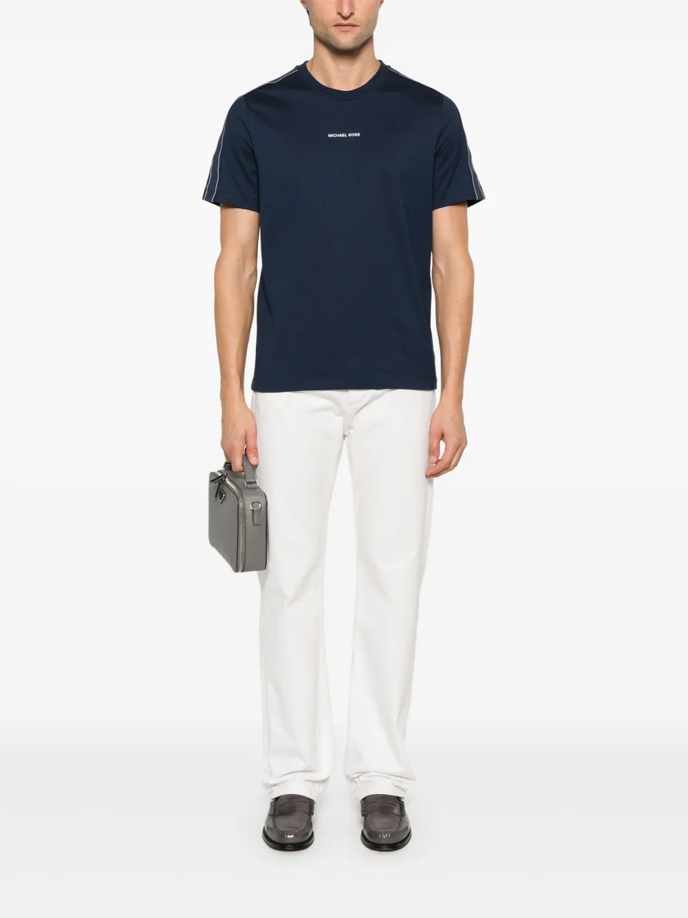 Michael Kors T-shirt met logo-tape - Blauw