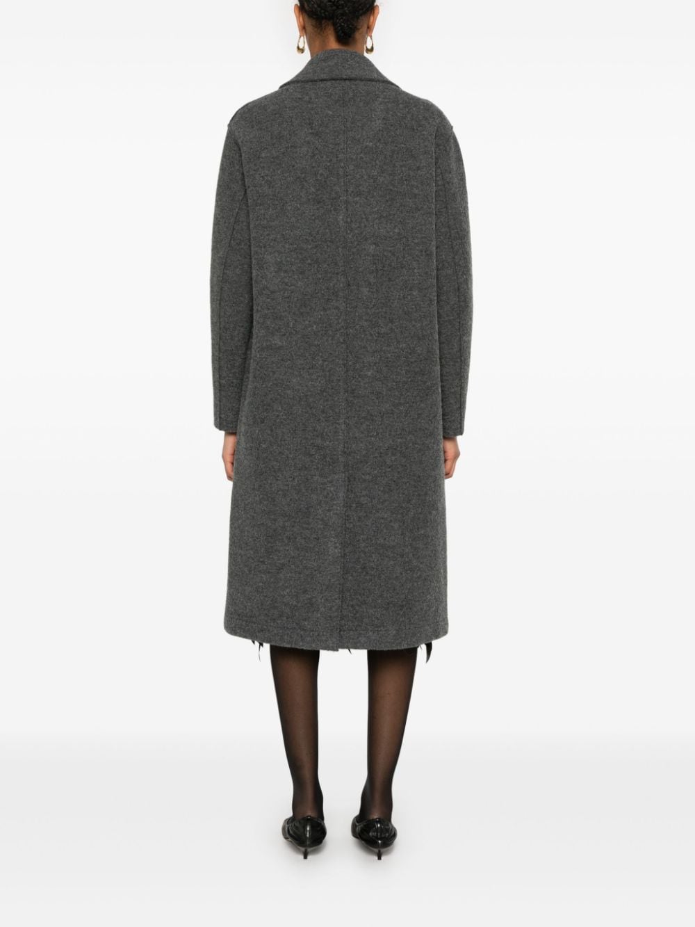 Shop Harris Wharf London Boiled Wool Coat In Grey