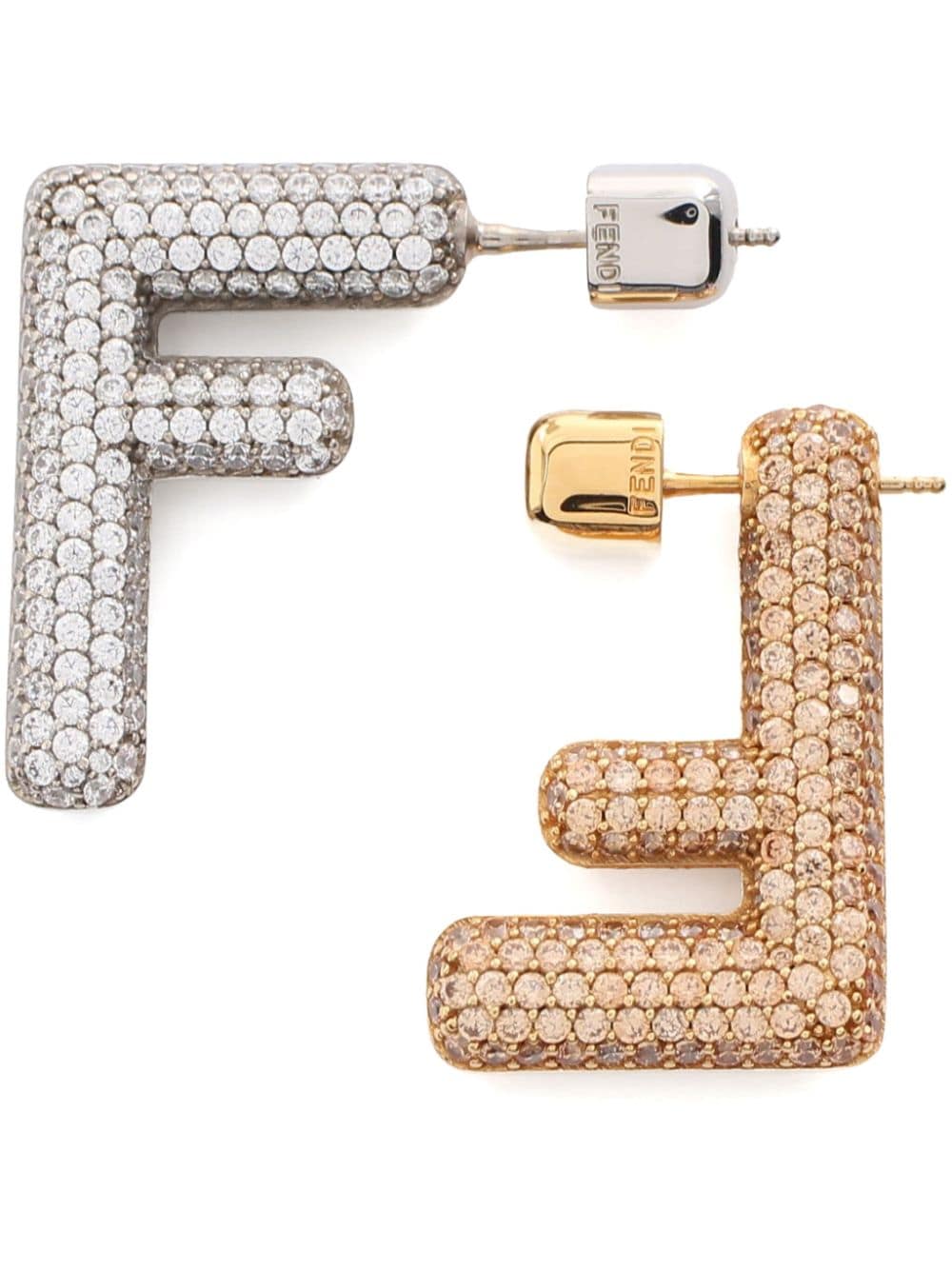 2010 FF logo rhinestone earrings