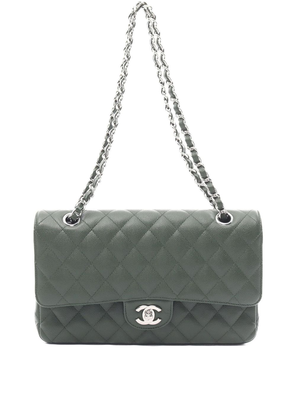 CHANEL Pre Owned 2018 Double Flap Shoulder Bag Green FARFETCH UK