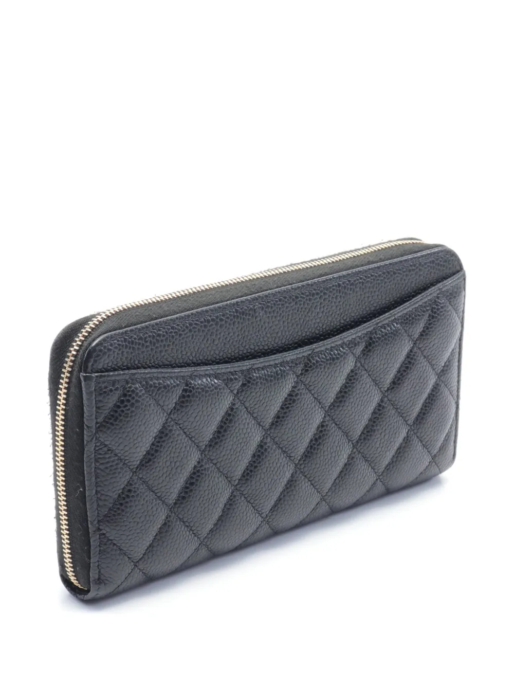 CHANEL Pre-Owned 2019 diamond-quilted wallet - Zwart
