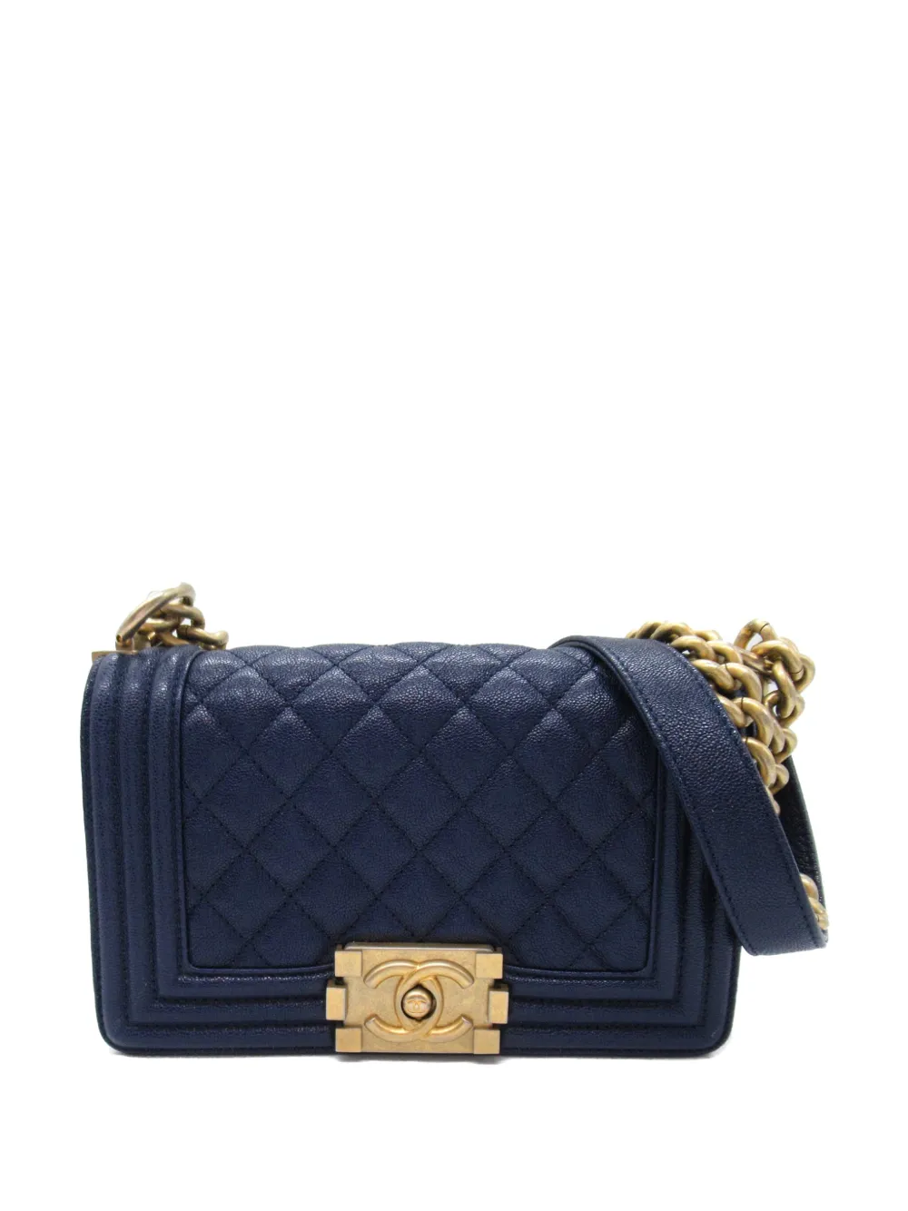CHANEL Pre Owned 2018 2019 Boy Shoulder Bag Blue FARFETCH TR
