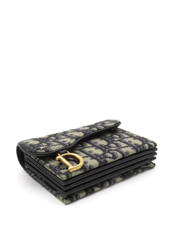 Christian Dior Pre Owned 2010s Saddle Wallet Blue FARFETCH CA