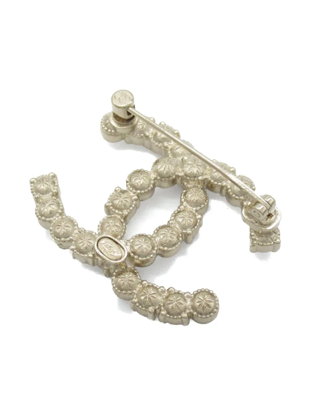 CHANEL Pre-Owned 1986-1988 CC faux-pearl brooch - Goud