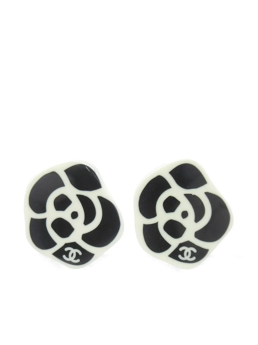 CHANEL Pre-Owned 1986-1988 Camellia earrings - White