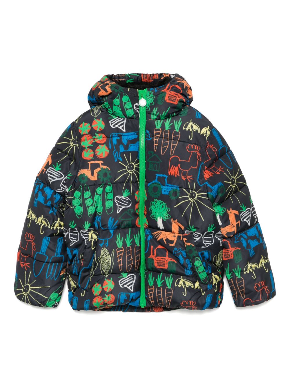 Stella McCartney Kids Gewatteerd jack met print Zwart