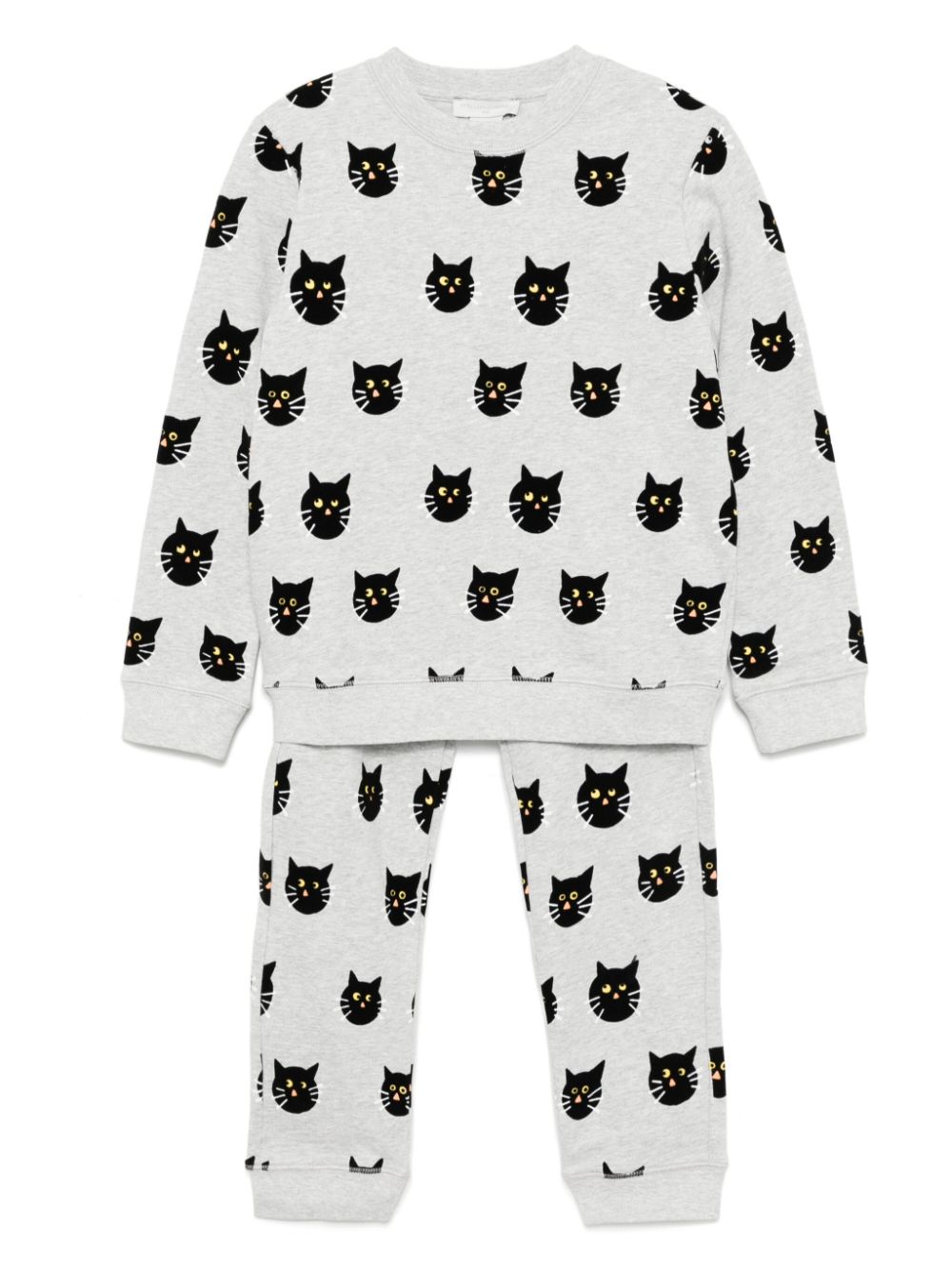 Stella McCartney Kids cat-motif track suit set - Grey