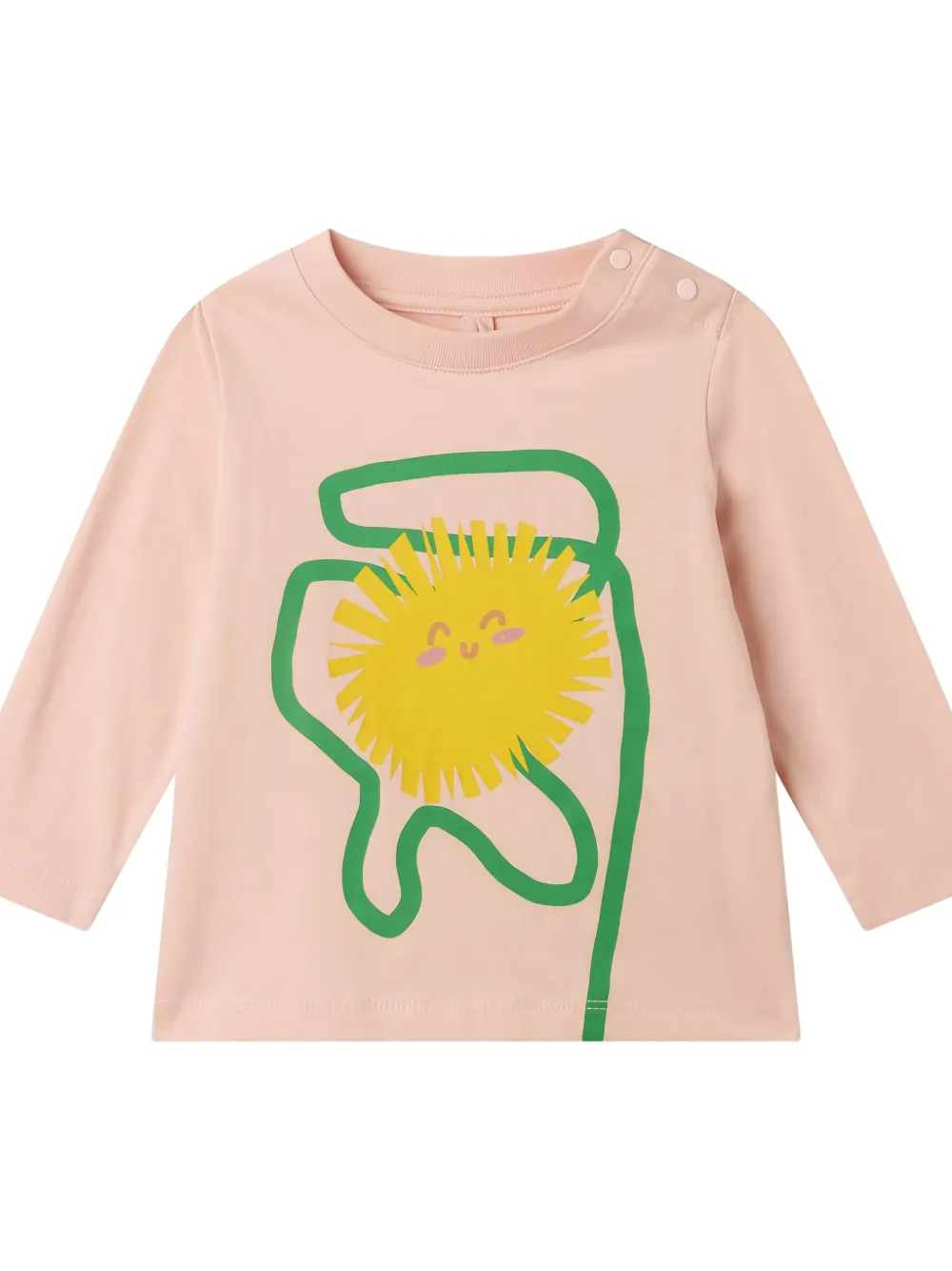 Stella Mccartney Dandelion-print Long-sleeve T-shirt In Pink