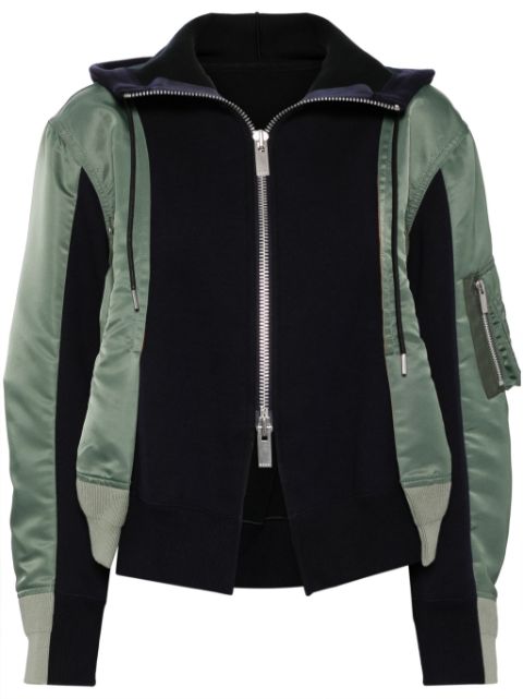 sacai panelled bomber jacket