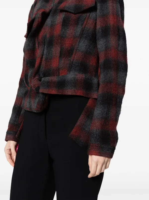 Yohji Yamamoto Checked Jacket | Red | FARFETCH AO 