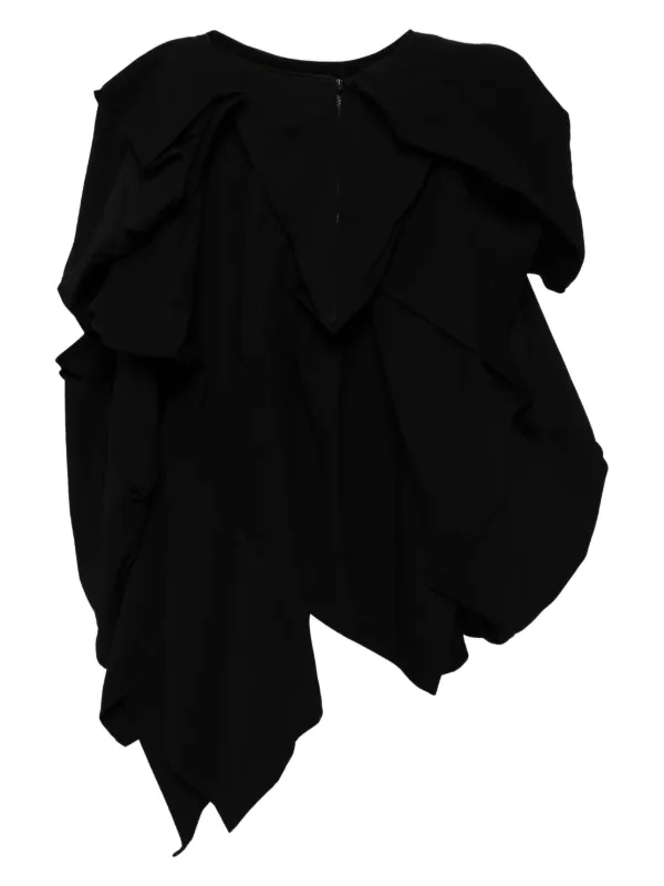 Yohji Yamamoto +NOIR ドレープアシメントリースカート Yohji Yamamoto ドレープ スカート | ブラック | FARFETCH JP