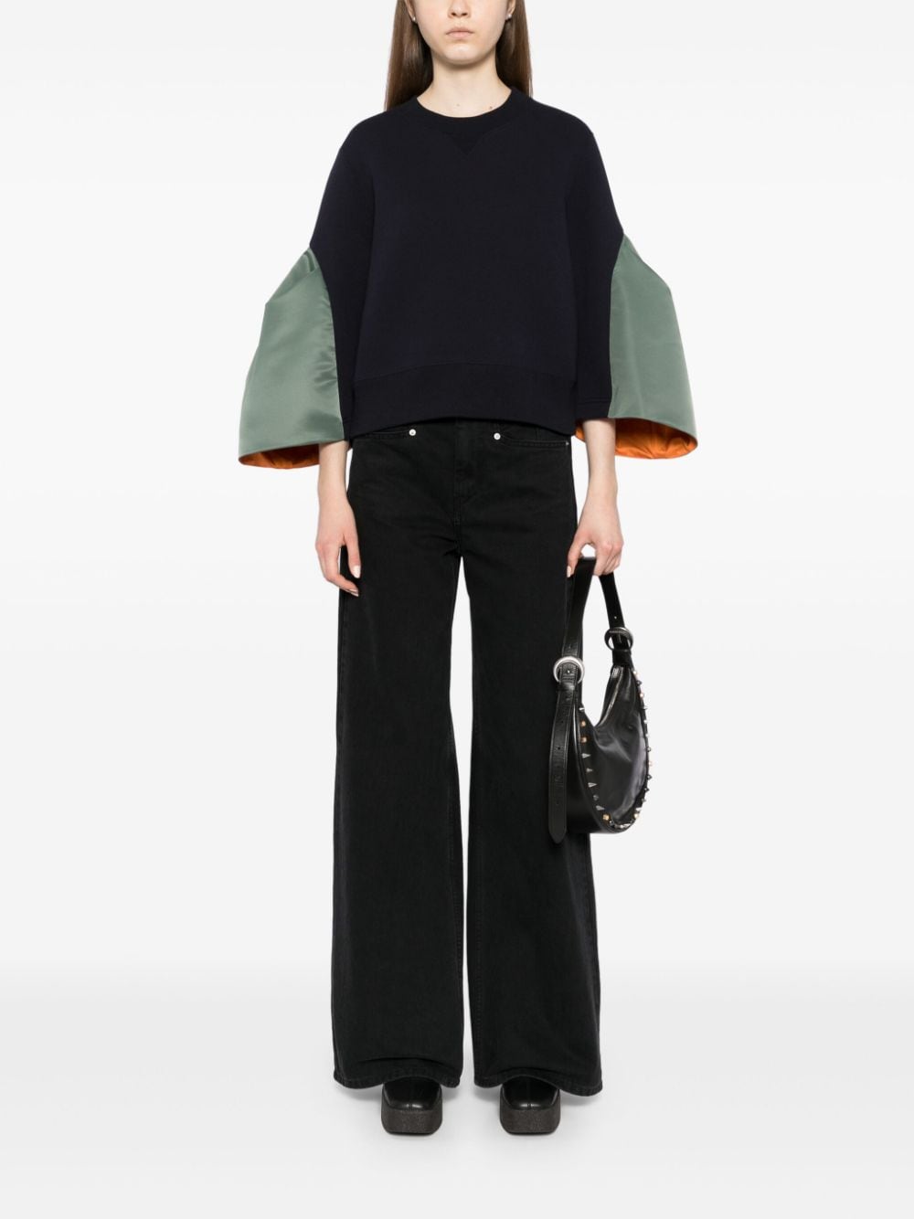 sacai panelled sweatshirt - Blauw