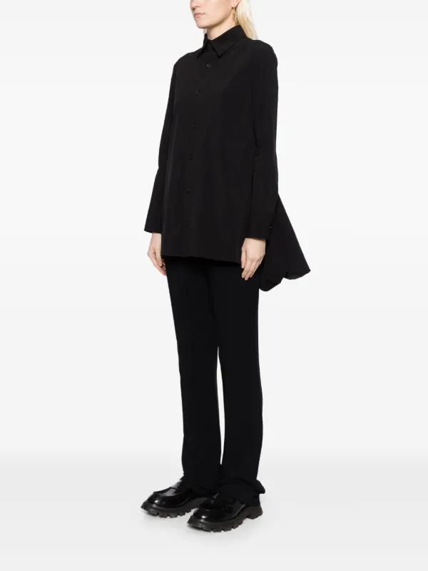 トップス Yohji Yamamoto BIG ASYMMETRIC SHIRT Yohji Yamamoto Asymmetric Shirt | Black | FARFETCH