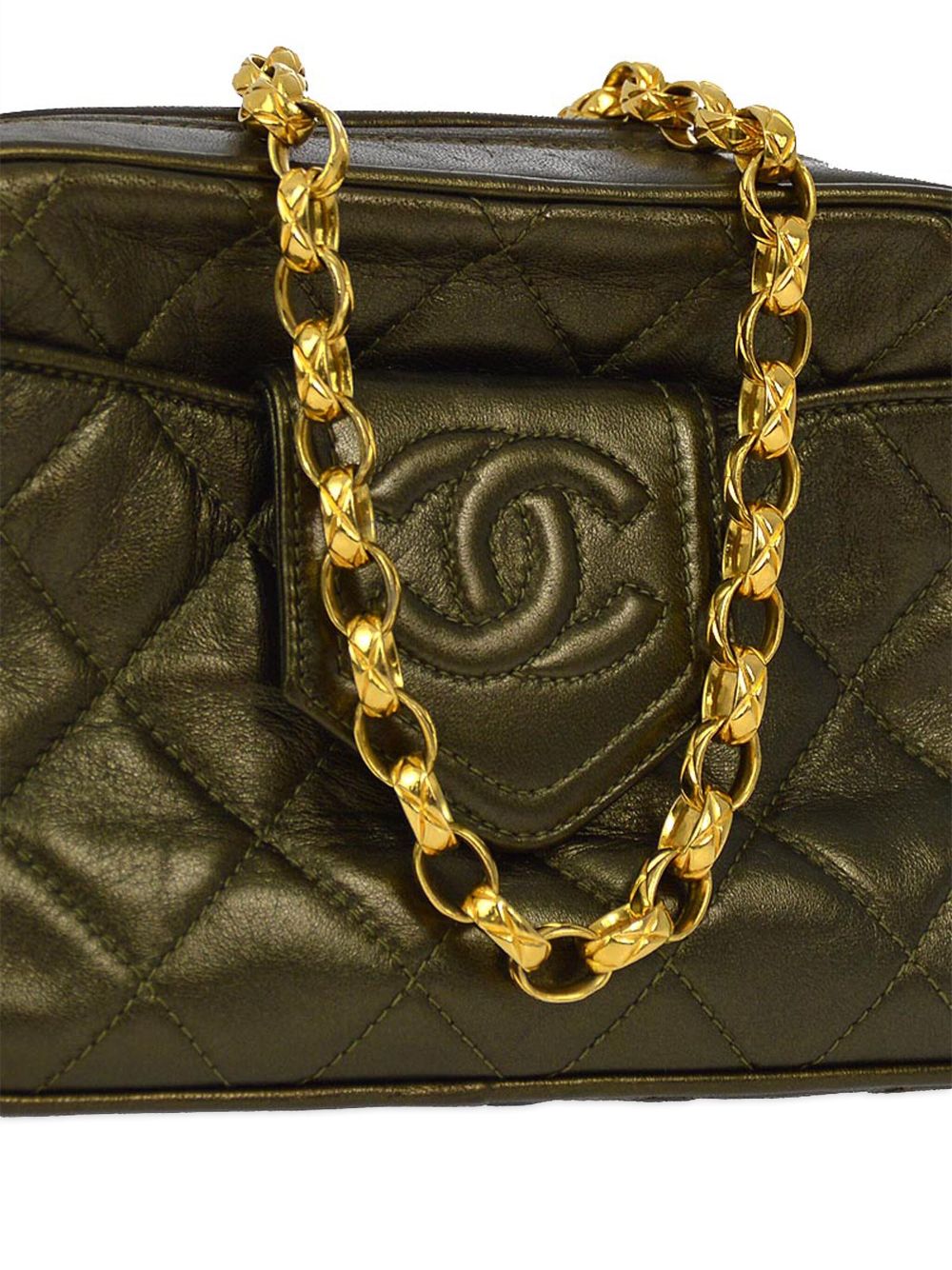 Cheap HOT SALE CHANEL 1990 mini diamond-quilted tassel-detailed camera bag Women