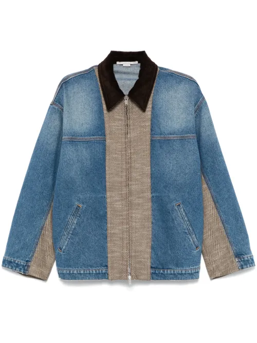 Veste en tweed à détails de jean - Stella McCartney - Modalova