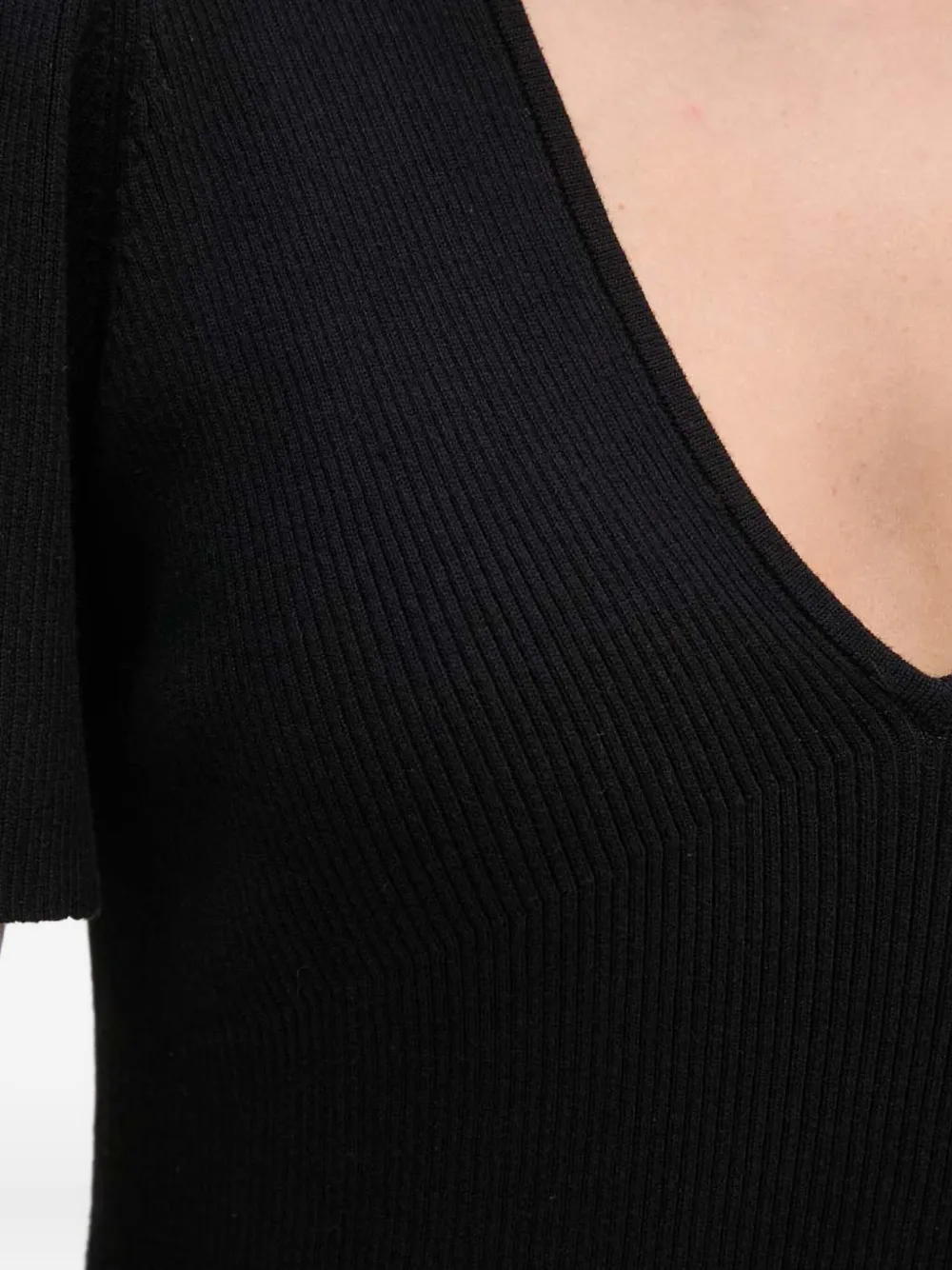 DKNY Mini-jurk met korte mouwen en V-hals Zwart