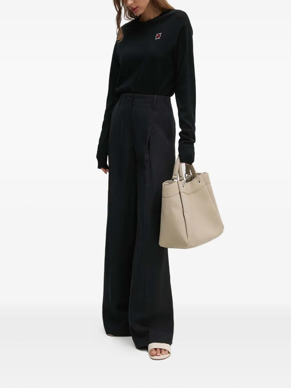 DKNY Trui met logopatch Zwart